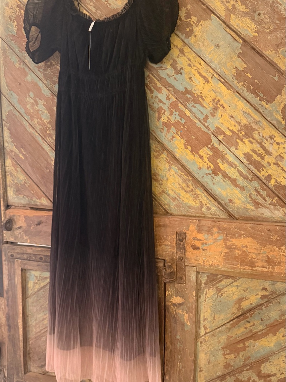 Free People Black to Blush Ombre Midi Dress